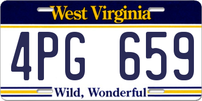 WV license plate 4PG659