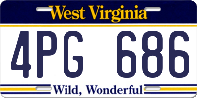 WV license plate 4PG686