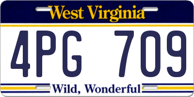 WV license plate 4PG709