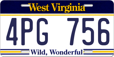 WV license plate 4PG756