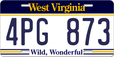 WV license plate 4PG873