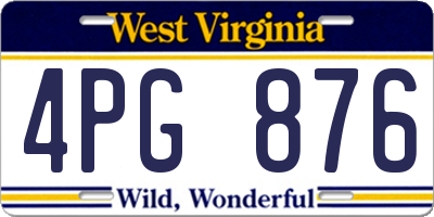 WV license plate 4PG876