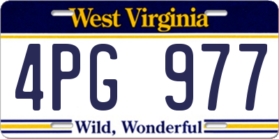 WV license plate 4PG977