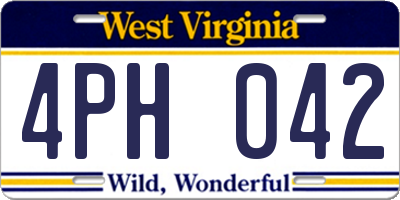 WV license plate 4PH042