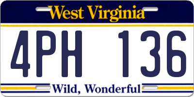 WV license plate 4PH136
