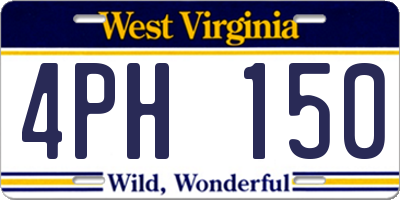 WV license plate 4PH150