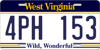 WV license plate 4PH153