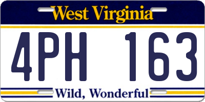 WV license plate 4PH163