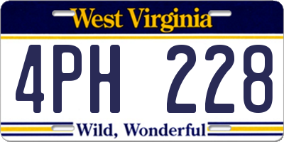 WV license plate 4PH228