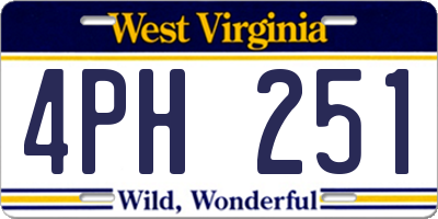 WV license plate 4PH251