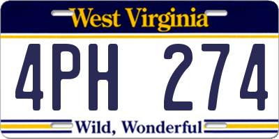 WV license plate 4PH274