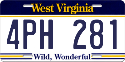 WV license plate 4PH281