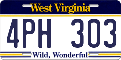 WV license plate 4PH303