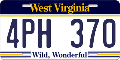 WV license plate 4PH370