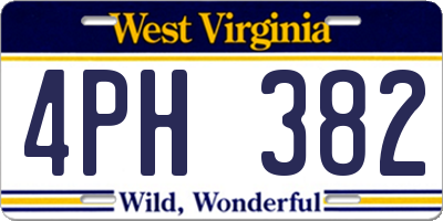 WV license plate 4PH382
