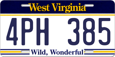 WV license plate 4PH385