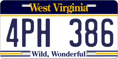 WV license plate 4PH386