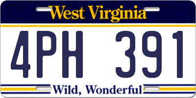 WV license plate 4PH391