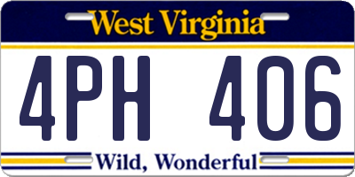 WV license plate 4PH406
