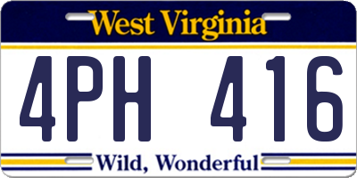 WV license plate 4PH416