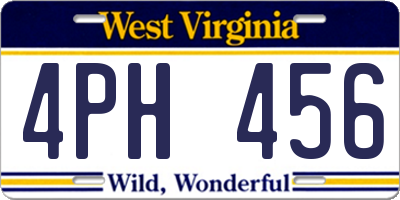 WV license plate 4PH456