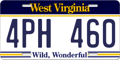WV license plate 4PH460