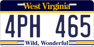 WV license plate 4PH465