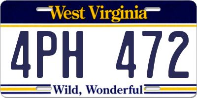 WV license plate 4PH472