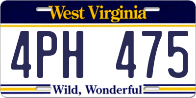 WV license plate 4PH475