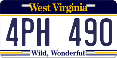 WV license plate 4PH490