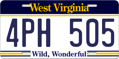 WV license plate 4PH505