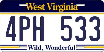 WV license plate 4PH533