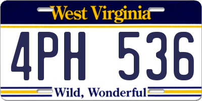 WV license plate 4PH536