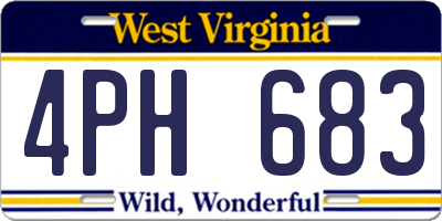 WV license plate 4PH683