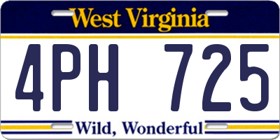 WV license plate 4PH725