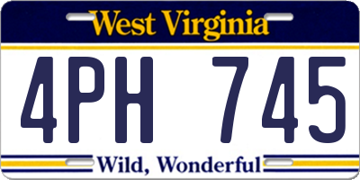 WV license plate 4PH745