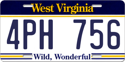 WV license plate 4PH756