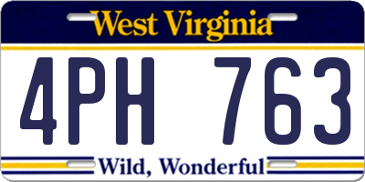 WV license plate 4PH763