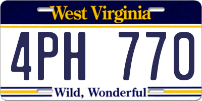 WV license plate 4PH770
