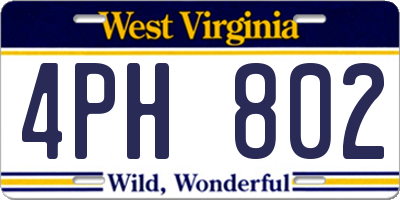 WV license plate 4PH802