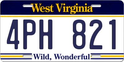 WV license plate 4PH821