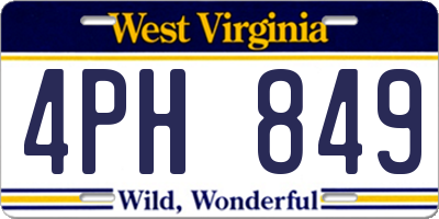 WV license plate 4PH849
