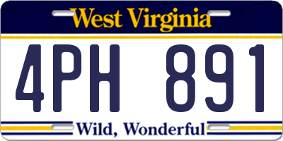 WV license plate 4PH891