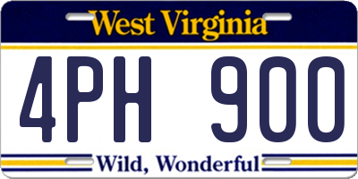 WV license plate 4PH900