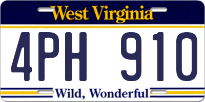 WV license plate 4PH910