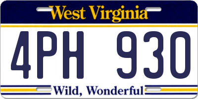 WV license plate 4PH930