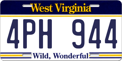 WV license plate 4PH944