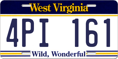 WV license plate 4PI161