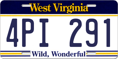 WV license plate 4PI291