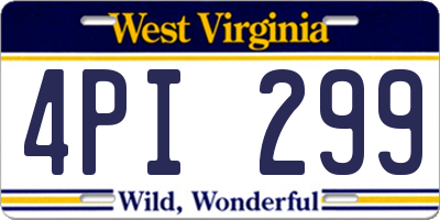 WV license plate 4PI299